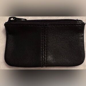 Small Black Leather change bag